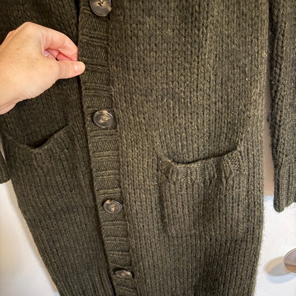 Vince Women's Green Knit Sweater Cardigan - Picture 5 of 6